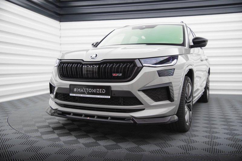 Maxton Front Ansatz V.1 Skoda Kodiaq RS Mk1 Facelift schwarz Hochglanz SK-KO-1F-RS-FD1-G