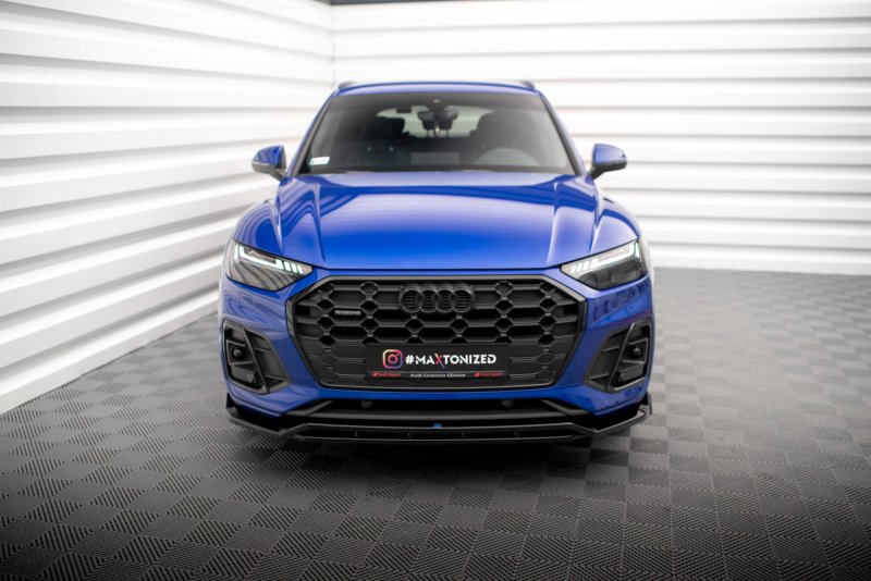 Maxton Front Ansatz V.1 für Audi SQ5 / Q5 S-Line SUV / Sportback Mk2 Facelift schwarz Hochglanz AU-SQ5-2F-SB-FD1G+FD1R-G
