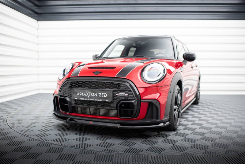 Maxton Front Ansatz V.2 für Mini Cooper S John Cooper Works F56 Facelift schwarz Hochglanz MC-3F-56-JCW-5D-FD2-G