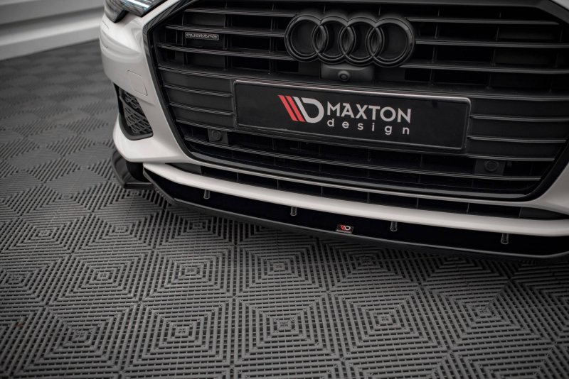 Maxton Front Ansatz V.1 für Audi A6 C8 schwarz Hochglanz AU-A6-C8-FD1-G