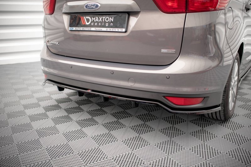 Maxton Mittlerer Diffusor Heck Ansatz DTM Look für Ford C-Max Mk2 schwarz Hochglanz FO-CMAX-2-RD1G+RD2-G