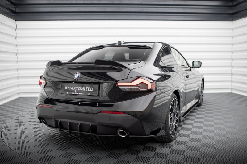 Maxton Hintere Seiten Flaps BMW 2 Coupe G42 schwarz Hochglanz BM2G42CNC-RSF1-G
