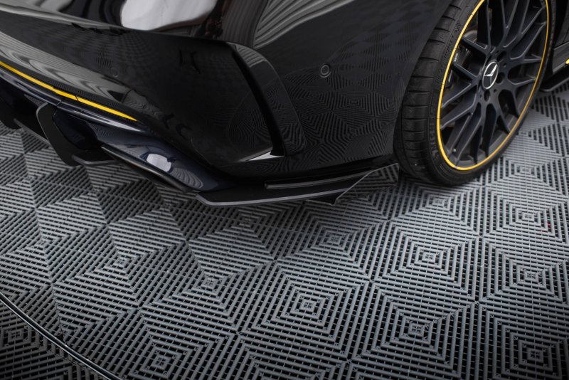 Maxton Street Pro Heck Ansatz Flaps Diffusor + Flaps Mercedes-AMG CLA 45 C117 Facelift schwarz Hochglanz MECLA117AMGAEROCNC-RSD1BRB+RSF1-G