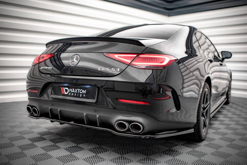Maxton Mittlerer Diffusor Heck Ansatz DTM Look für Mercedes-AMG CLS 53 C257 schwarz Hochglanz ME-CLS-257-53-RD1G+RD2-G