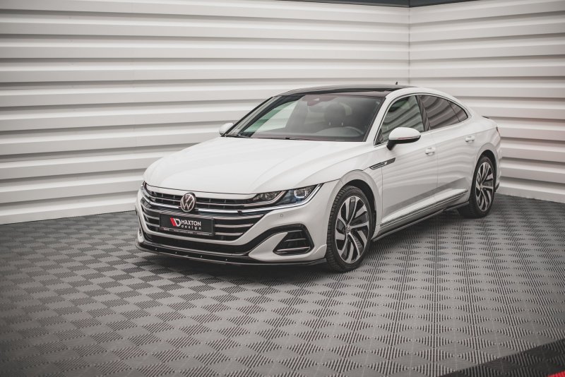 Maxton Front Ansatz V.2 für Volkswagen Arteon R-Line Facelift schwarz Hochglanz VW-AR-1F-RLINE-FD2-G