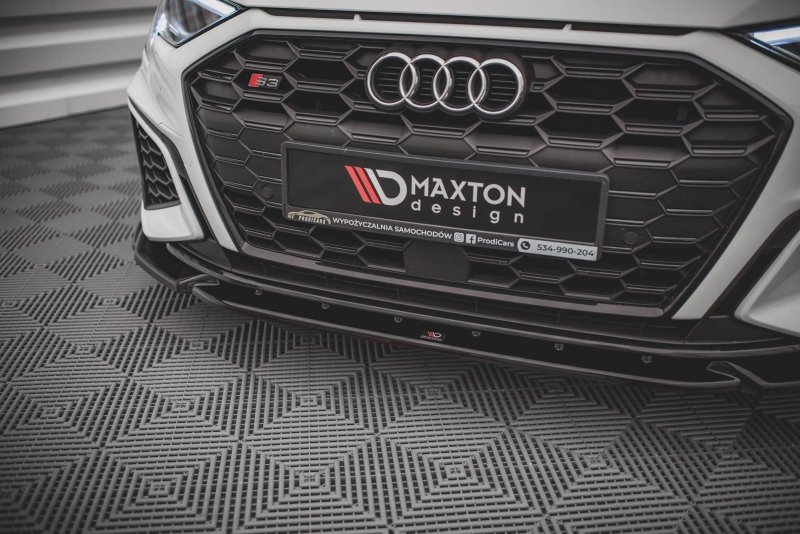 Maxton Front Ansatz V.3 für Audi S3 / A3 S-Line 8Y schwarz Hochglanz AU-A3-8Y-SLINE-FD3-G