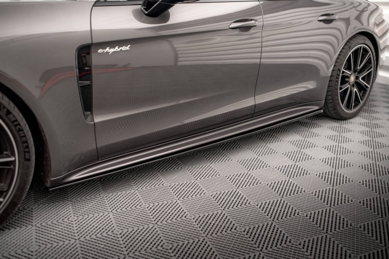 Maxton Seitenschweller Ansatz für Porsche Panamera E-Hybrid 971 schwarz Hochglanz PO-PA-971-H-SD1-G