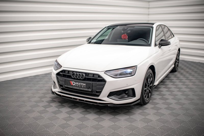 Maxton Front Ansatz V.2 für Audi A4 B9 Facelift schwarz Hochglanz AU-A4-B9F-FD2-G