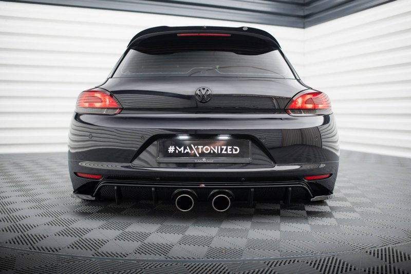 Maxton Diffusor Heck Ansatz V.2 VW Scirocco Mk3 (R32 Auspuff) schwarz Hochglanz VW-SC-3-RS2G+RS2R-G