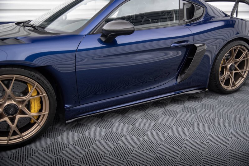 Maxton Seitenschweller Ansatz Porsche 718 Cayman GT4 RS 982c schwarz Hochglanz PO-CA-718-GT4-RS-SD1-G