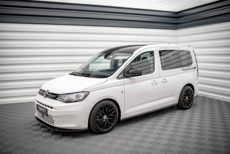 Maxton Seitenschweller Ansatz für Volkswagen Caddy Mk5 schwarz Hochglanz VW-CA-5-SD1-G