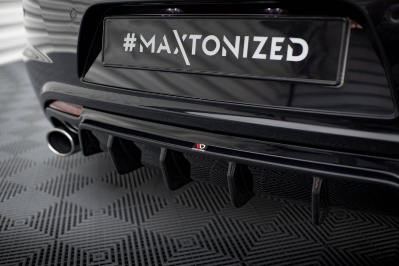 Maxton Diffusor Heck Ansatz V.2 VW Scirocco R Mk3 schwarz Hochglanz VW-SC-3-R-RS2-G