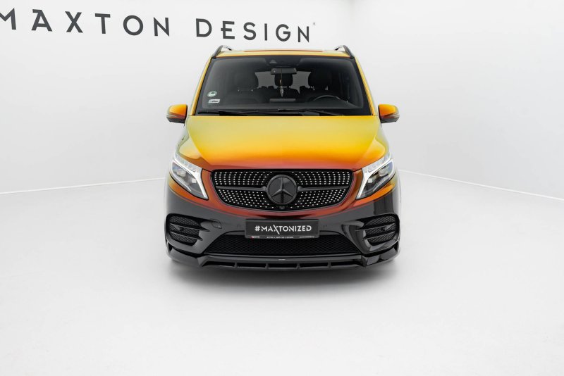 Maxton Front Ansatz V.6 Mercedes-Benz V-Klasse AMG-Line W447 Facelift schwarz Hochglanz ME-V-447F-AMGLINE-FD6G+FD6R-G