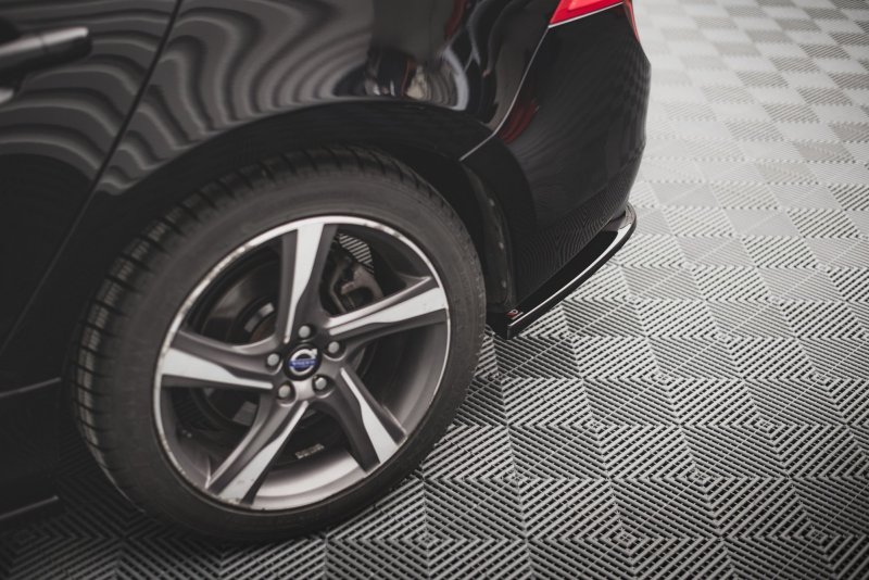 Maxton Heck Ansatz Flaps Diffusor für Volvo S60 R-Design Mk2 schwarz Hochglanz VO-S60-2F-RDESIGN-RSD1-G