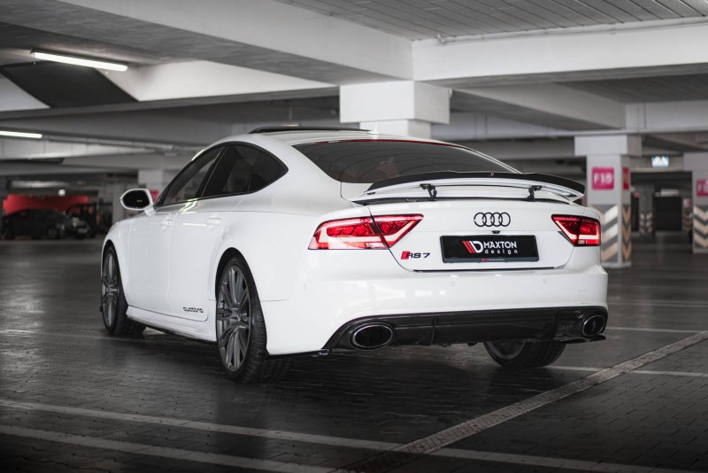 Maxton Heck Ansatz Flaps Diffusor V.2 Audi RS7 C7 schwarz Hochglanz AU-RS7-1F-RSD2-G