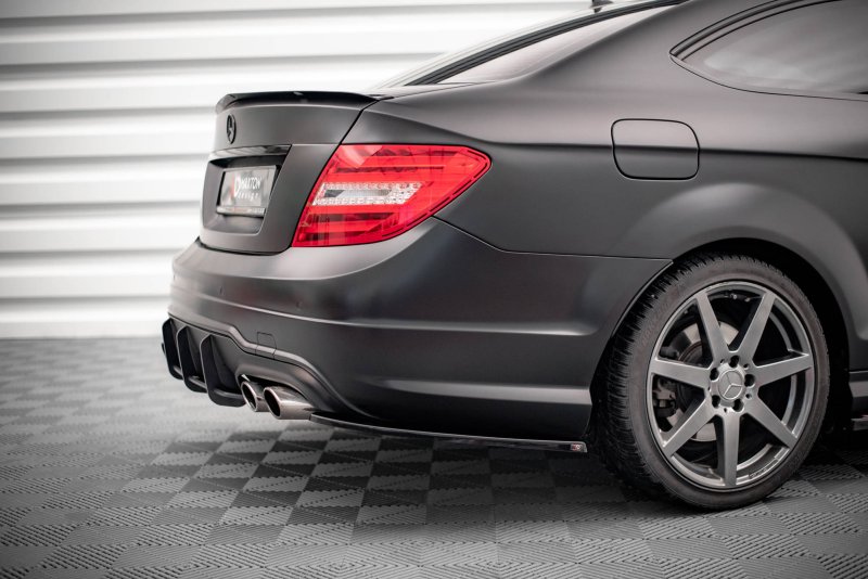 Maxton Heck Ansatz Flaps Diffusor für Mercedes-Benz C Coupe  AMG-Line C204 schwarz Hochglanz ME-C-204F-AMGLINE-C-RSD1-G