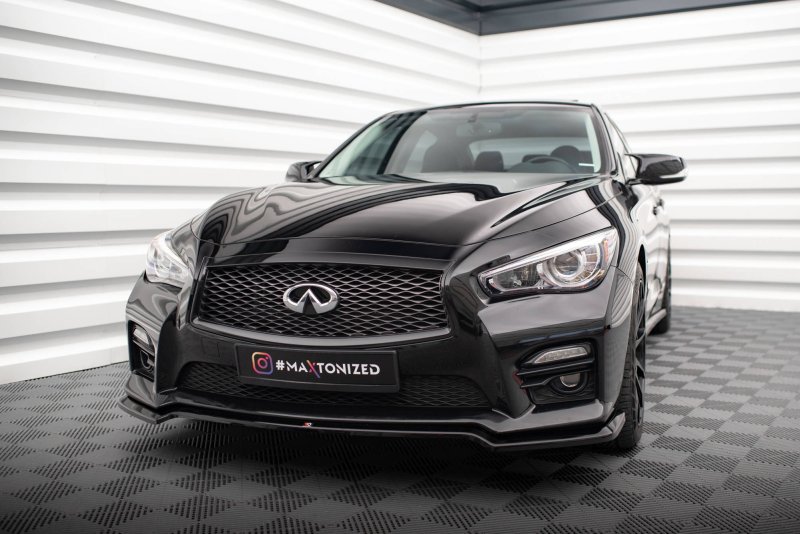 Maxton Front Ansatz V.1 für Infiniti Q50 S Mk1 schwarz Hochglanz IN-Q50S-1-FD1-G