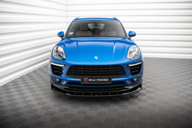 Maxton Front Ansatz V.1 für Porsche Macan Mk1 schwarz Hochglanz PO-MA-1-FD1-G