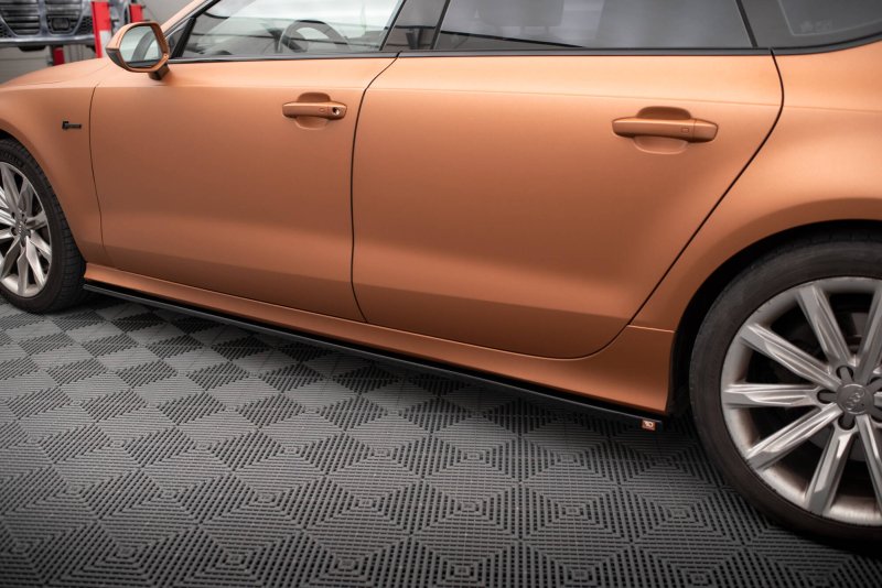 Maxton Seitenschweller Ansatz V.3 Audi A7 S-Line / S7 C7 schwarz Hochglanz AU-A7-C7-SD1-G