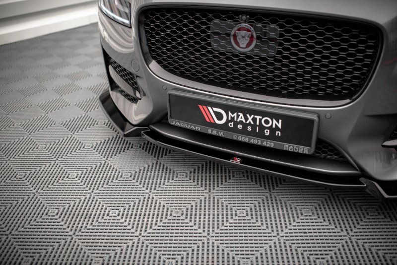 Maxton Front Ansatz V.2 für Jaguar XF R-Sport Mk2 schwarz Hochglanz JA-XF-2-RSPORT-FD2-G