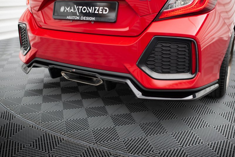 Maxton Mittlerer Cup Diffusor Heck Ansatz Honda Civic SI Mk10 schwarz Hochglanz HO-CI-10-SI-RD1G+RD2-G