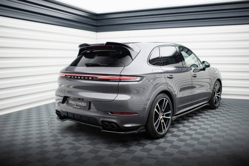 Maxton Mittlerer Cup Diffusor Heck Ansatz Porsche Cayenne SUV / Coupe Mk3 Facelift schwarz Hochglanz PO-CAY-3F-RD1-G