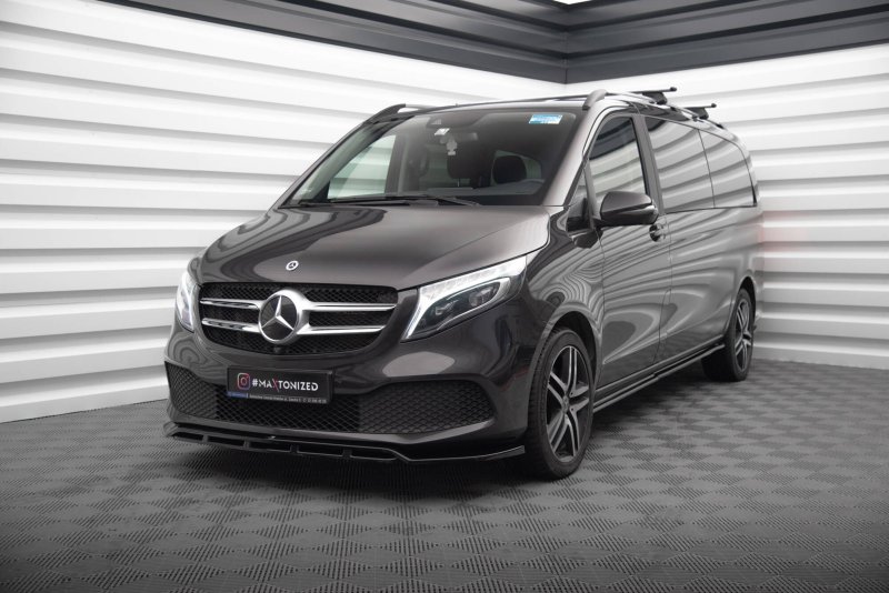 Maxton Front Ansatz V.2 Mercedes-Benz V-Klasse W447 Facelift schwarz Hochglanz ME-V-447F-FD2G+FD2R-G