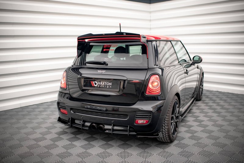 Maxton Heck Ansatz Flaps Diffusor V.2 für Mini Cooper John Cooper Works R56 schwarz Hochglanz MC-S-2-56-JCW-RSD1-G
