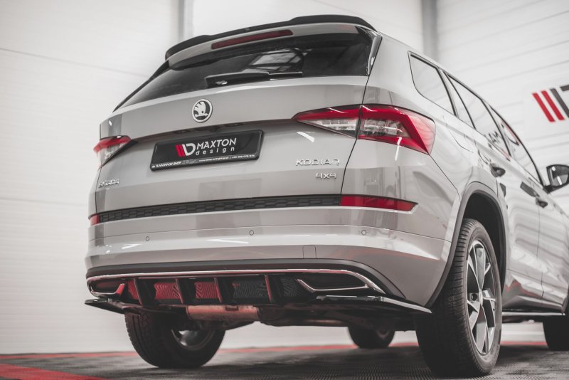 Maxton Diffusor Heck Ansatz für Skoda Kodiaq Mk1 Sportline schwarz Hochglanz SK-KO-1-SL-RS1G+RS1R-G