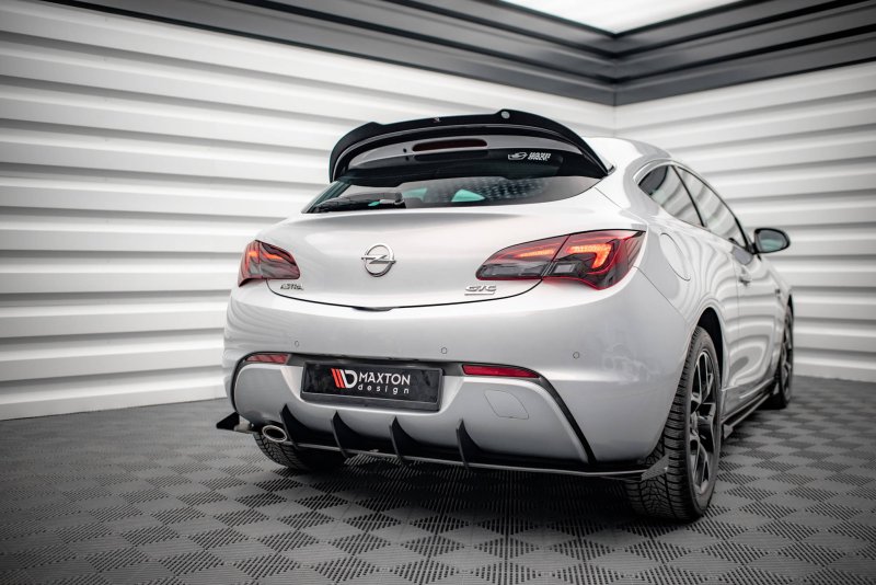 Maxton Robuste Racing Diffusor Heck Ansatz +Flaps für Opel Astra GTC OPC-Line J schwarz Hochglanz OPASJGTCOPCLINECNC-RS1B+BRBI+RSF1-G