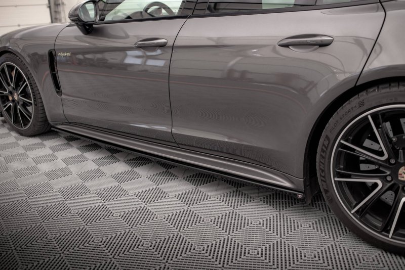 Maxton Seitenschweller Ansatz für Porsche Panamera E-Hybrid 971 schwarz Hochglanz PO-PA-971-H-SD1-G