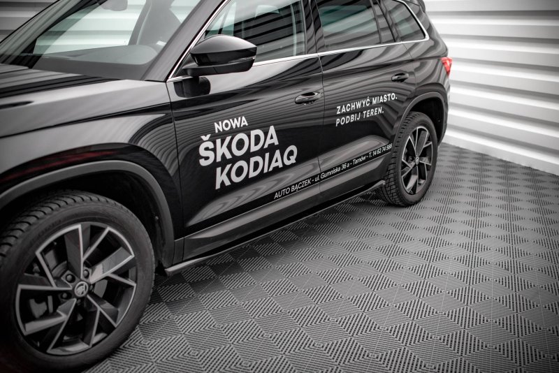 Maxton Seitenschweller Ansatz für Skoda Kodiaq Mk1 Facelift schwarz Hochglanz SK-KO-1F-SD1-G