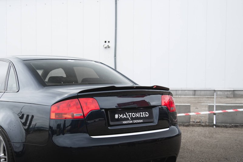 Maxton Spoiler CAP Abrisskante Audi RS4 Limousine B7 schwarz Hochglanz AU-RS4-B7-CAP1-G