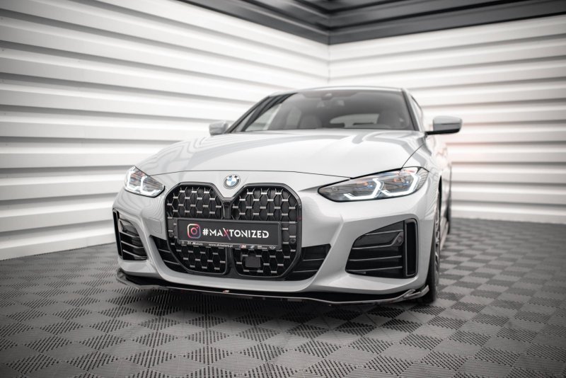 Maxton Front Ansatz V.1 für BMW 4er / i4 Gran Coupe M-Paket G26 schwarz Hochglanz BM-4-G26-MPACK-GC-FD1-G