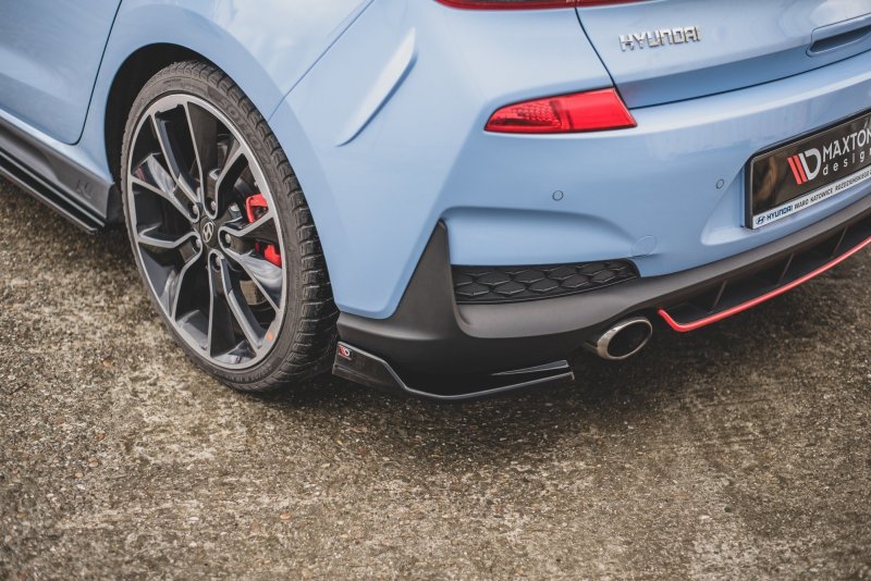Maxton Heck Ansatz Flaps Diffusor V.3 für Hyundai I30 N Mk3 Hatchback schwarz Hochglanz HY-I30-3-N-RSD3-G