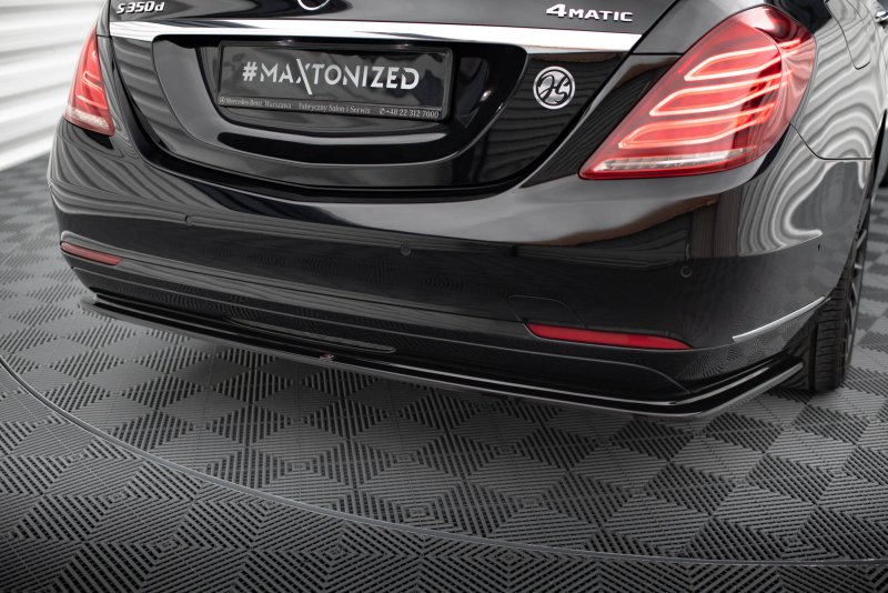 Maxton Mittlerer Cup Diffusor Heck Ansatz V.2 Mercedes-Benz S W222 schwarz Hochglanz ME-S-222-RD2-G