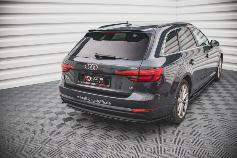 Maxton Heck Ansatz Flaps Diffusor für Audi A4 Avant B9 schwarz Hochglanz AU-A4-B9-AV-RSD1-G