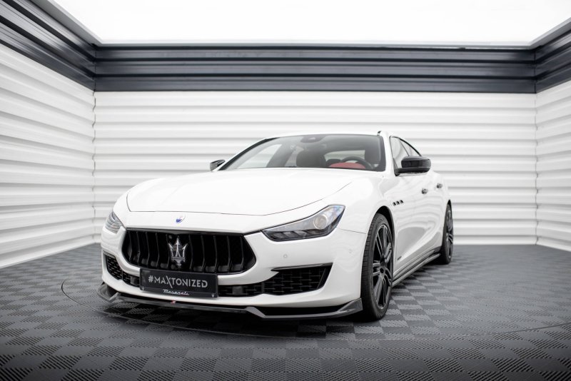 Maxton Front Ansatz V.1 Maserati Ghibli Mk3 Facelift schwarz Hochglanz MA-GH-1F-FD1-G