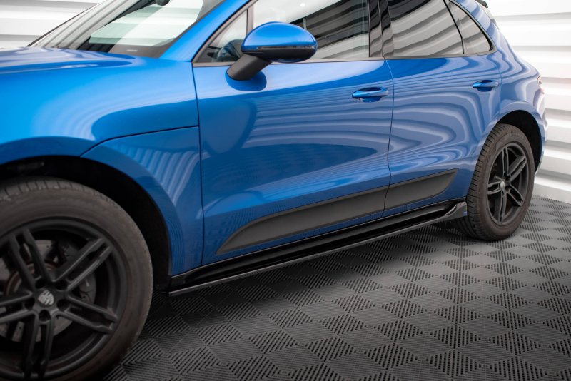 Maxton Seitenschweller Ansatz für Porsche Macan Mk1 schwarz Hochglanz PO-MA-1-SD1-G