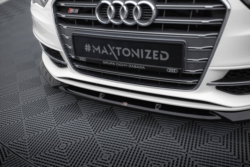 Maxton Front Ansatz V.2 Audi S3 / A3 S-Line Sportback / Hatchback 8V schwarz Hochglanz AU-S3-8V-SB-FD2-G