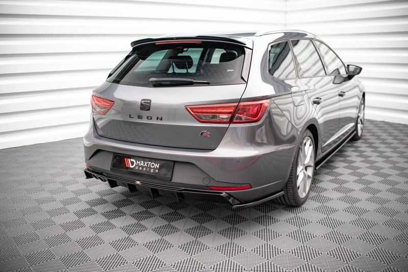 Maxton Heck Ansatz Flaps Diffusor V.2 für Seat Leon FR Sportstourer Mk3 schwarz Hochglanz SE-LE-3-FR-ST-RSD2-G