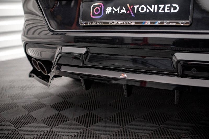 Maxton Mittlerer Diffusor Heck Ansatz DTM Look für BMW X6 M F96 schwarz Hochglanz BM-X6-F96-M-RD1G+RD2-G