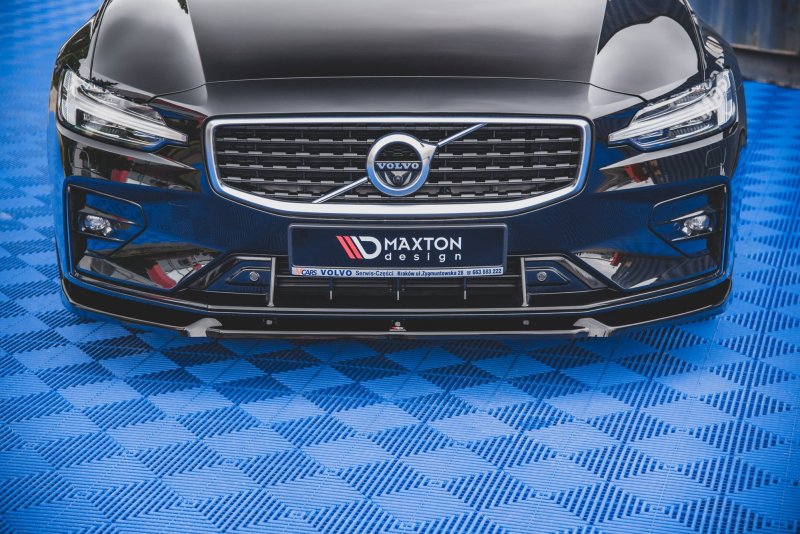 Maxton Front Ansatz V.1 für Volvo S60/V60 R-Design Mk3 schwarz Hochglanz VO-S60-3-RDESIGN-FD1-G