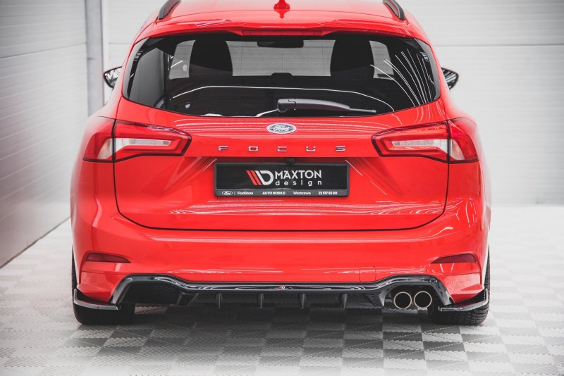 Maxton Heck Ansatz Flaps Diffusor V.4 für Ford Focus ST-Line Kombi Mk4 schwarz Hochglanz FO-FO-4-STLINE-ES-RSD4-G