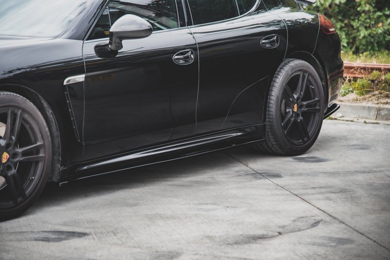 Maxton Seitenschweller Ansatz für V.2 für Porsche Panamera Turbo 970 Facelift schwarz Hochglanz PO-PA-970-T-SD2-G