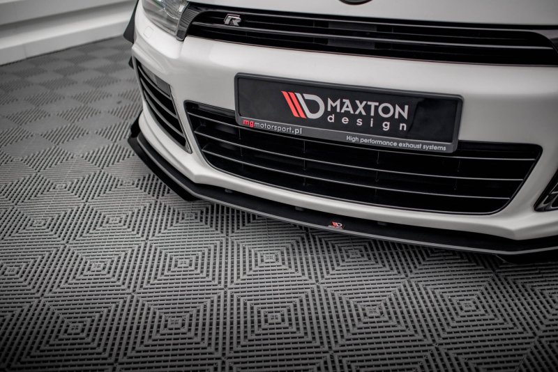 Maxton Street Pro Front Ansatz + Flaps VW Scirocco R Mk3 schwarz Hochglanz VWSC3RCNC-FD2BRB+FSF1-G