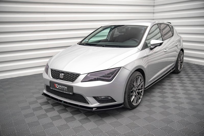 Maxton Front Ansatz V.1 für Seat Leon Mk3 schwarz Hochglanz SE-LE-3-FD1-G