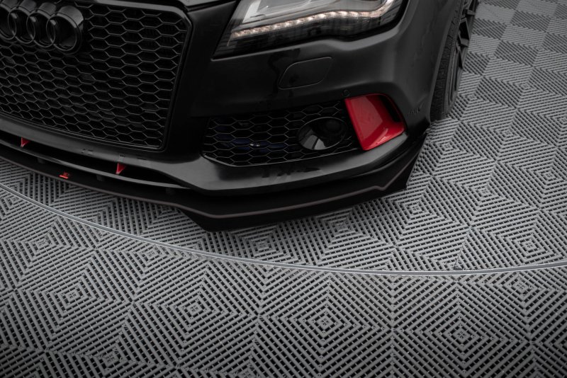 Maxton Street Pro Front Ansatz + Flaps Audi A7 RS7 Look C7 schwarz Hochglanz AUA7C7RS7LOOKCNC-FD1BRB+FSF1-G