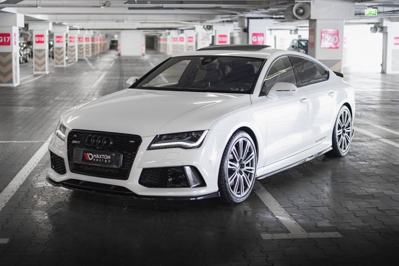 Maxton Front Ansatz V.3 Audi RS7 C7 schwarz Hochglanz AU-RS7-1F-FD3-G