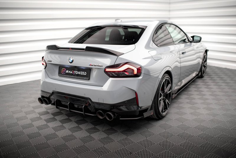 Maxton Street Pro Heck Ansatz Flaps Diffusor +Flaps für BMW 2 Coupe M240i G42 schwarz Hochglanz BM242MCNC-RSD1BRB+RSF1-G